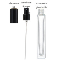 Bouteille de bouteille de parfum en verre vide et rechargeable de 10ml avec atomiseur à brume fine