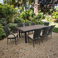 Meilleur prix, design moderne, meubles de jardin imperméables, table de salle à manger en rotin tressé pour l'extérieur