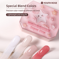 Gel à ongles Pat Pat Youth Rose 6 en 1, 10 couleurs, palette de gel à tamponner à 4 compartiments, poudre à effet dégradé, peinture à ongles, effet UV, gel à tamponner