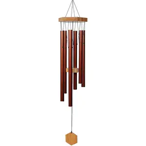 Garden balcony decorative hexagonal cover metal red aluminum tube outdoor commemorative wind chimes music wind chimes