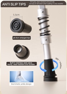 Телескопические костыли MSMT из алюминия, портативные, медицинские, для взрослых, оптом, складные, подмышечные, для инвалидов, регулируемые по высоте - Product Image 4