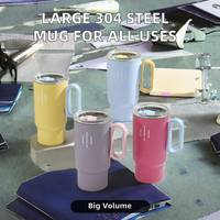 Mug de voyage isotherme en acier inoxydable 304 grande capacité pour employé de bureau, avec logo moderne, isolation thermique 6-12 heures, pour thé au lait et café
