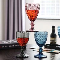 Vente chaude verrerie multicolore fête de mariage vert bleu violet gobelets gobelet de couleur vintage verres à vin rouge