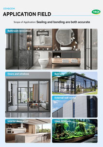 Scellant silicone neutre monocomposant Yaqi résistant aux intempéries, faible teneur en COV, résistant aux UV, usage général <span class=keywords><strong>pour</strong></span> les parois <span class=keywords><strong>de</strong></span> <span class=keywords><strong>douche</strong></span> en verre - Product Image 2