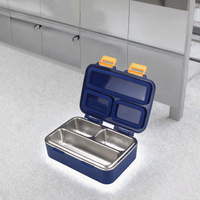 Ensemble de boîtes à lunch en acier inoxydable, étanches, sans BPA, boîte à lunch bento pour enfants avec cuillère et fourchette, logo personnalisé