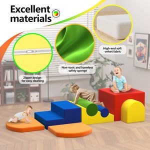 CZFIT Nuevo Juego de 10 Bloques de Espuma de Cuero PU de Múltiples Formas, Bloques de Juego Suaves de Tamaño Completo para Habitación, Juego de Juego Interior para Niños Pequeños - Product Image 5
