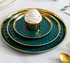 Vintage Knife Pattern Hat Bowls Plate Household Tableware Ceramic <b>Set</b> - Product Image 3