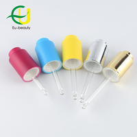 Flacon compte-gouttes en verre cosmétique doré argenté de 15 ml 20 ml 30 ml avec bouton poussoir compte-gouttes, bouton poussoir doré, compte-gouttes pour huile essentielle/