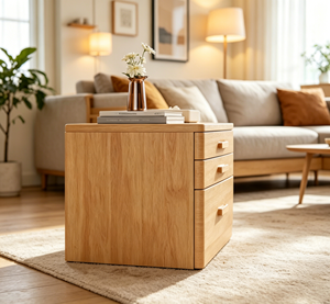 Modern Solid Wood <b>Storage</b> Cabinet 3 Drawers Scandinavian Design Living Room Furniture - Product Image 5