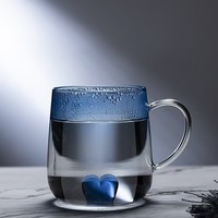 Gobelet à boire moderne réutilisable en verre borosilicate de haute qualité en forme de cœur avec poignée pour jus et boissons