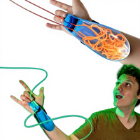 Lanceur de cordes lumineux à porter au poignet, jouet anti-stress portable à rétraction automatique