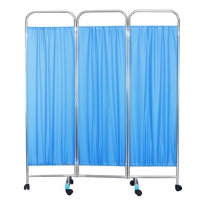 Boshengjia Biombo Plegable de 3 Paneles con Tela Azul, Separador de Privacidad Móvil para Clínica, Oficina, Salón, Hotel, Escuela - Product Image 1