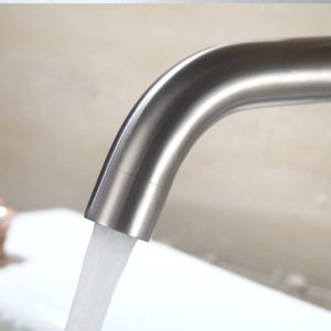 KS Stainless Steel Basin <b>Taps</b> Single Handle Deck Mounted Minimalist Style Spout Reach 7.0-8.9in for <b>Bathroom</b> <b>Sink</b> - Product Image 3