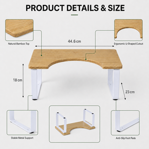 Repose-pieds moderne antidérapant en <span class=keywords><strong>bois</strong></span> naturel et métal pour salle de bain, aide au positionnement accroupi, tabouret de toilette pour adultes - Product Image 2