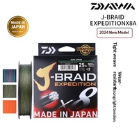 Ligne de pêche tressée Daiwa 2024 originale, 150m 300m 8lb 70LB Expedition X8 J-braid Grand Pe 8 brins, fabriquée au Japon