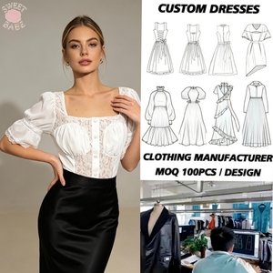 <b>SWEET</b> BABE Trendy Elegant Women Lace Blouse Puff Short Sleeve Square Neck Button Front Fitted <b>Party</b> Daily Wear Top - Product Image 1