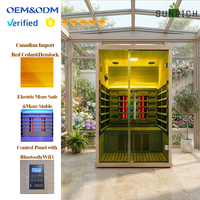 Sauna d'angle en hemlock pour 2 personnes, taille personnalisée, infrarouge lointain, excellent rapport qualité-prix, idéal pour hôtel