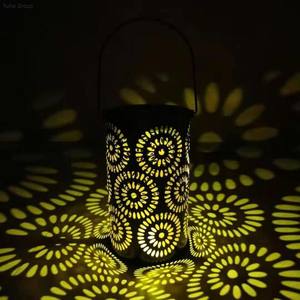 <b>Solar</b> DC Iron <b>Garden</b> Lamp with Projection IP44 Waterproof Remote Control 360 Beam Angle for <b>Outdoor</b> Hanging Decoration - Product Image 3