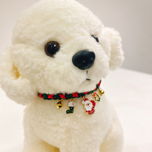 Collare per animali domestici natalizio rosso e verde, lavorato a mano in cotone, con ciondolo smaltato, grazioso girocollo per gatti e cani (Bichon, Poodle) - Product Image 5