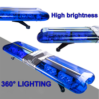 Barre lumineuse d'avertissement LED bleue de 47 pouces 12V avec sirène et haut-parleur