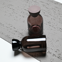 Nouveau produit, flacon de parfum rond de 50 ml, flacon de parfum noir dégradé de 100 ml avec emballage en boîte et couvercle en bois