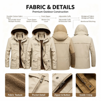 Nouvelle veste d'hiver à capuche, parka en polaire pour hommes, manteau d'extérieur, taille M~5XL, veste épaisse et chaude, fourrure tissée épaisse et chaude