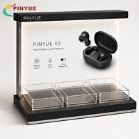 Présentoir de Comptoir Incliné en Acrylique avec Boîte Lumineuse LED en Forme d'Arche au Design Innovant pour Écouteurs Bluetooth – Accessoire de Magasin de Détail