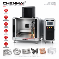 Découpeuse laser à fibre mini Chenmai 800W 4040 400*400mm, machine CNC de bureau pour acier inoxydable, aluminium, laiton