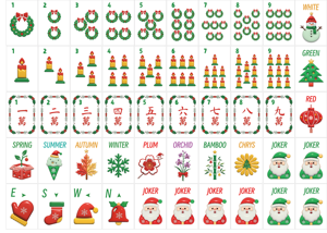 Tessere Mahjong Natalizie Americane in Acrilico a 4 Strati, 160 Pezzi, con Incisioni di Babbo Natale e Pupazzo di Neve, Produttore a Catena Completa - Product Image 6