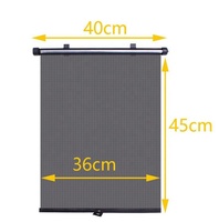 Pare-soleil rétractable pour vitres latérales de voiture, noir, pour bloquer l'éblouissement et la chaleur du soleil, lot de 2, nylon, 40x45cm