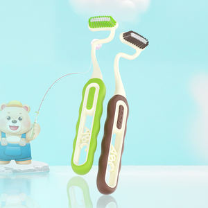 Nouveau Invent Coloré Arc Poils En Forme De T Brosse Verticale Dents pour Enfants avec Long Manche Sans BPA Extra Doux Enfants Brosse À Dents - Product Image 2