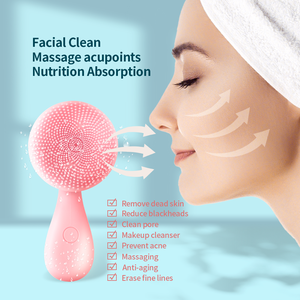 Cepillo de silicona ultrasónico portátil para masaje <span class=keywords><strong>Facial</strong></span>, cepillo de limpieza <span class=keywords><strong>Facial</strong></span> sónica para poros - Product Image 5