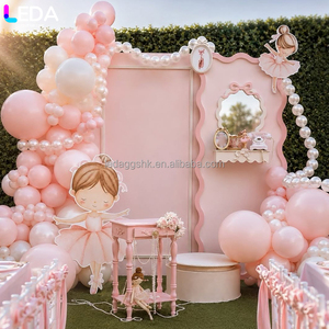 LEDA New Arrival Modern Simple Pink Princess Style Hanging Pearl Acrylic <b>Backdrop</b> <b>Stand</b> for Wedding Events - Product Image 1