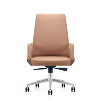 Chaise de bureau de direction de luxe en cuir, ergonomique, pivotante, à dossier haut, avec roulettes