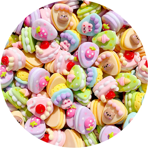 Bán buôn mix thực phẩm tráng miệng hình dạng động vật phẳng trở lại dễ thương Kawaii nhựa cabochons cho đồ trang sức quyến rũ phụ kiện - Product Image 1