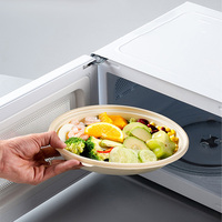 Assiettes jetables biodégradables à 2 compartiments de 800 ml (6,9 x 9,5 pouces) pour la restauration rapide à emporter avec couvercle transparent