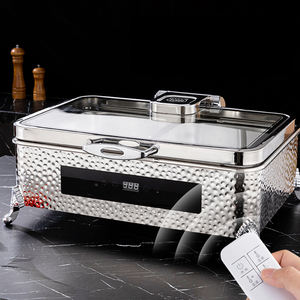 WINNERS-Ensemble présentoir luxueux pour buffet, chauffe-plats martelés, chauffe-plats en acier inoxydable pour buffet, pour banquet d'hôtel - Product Image 1