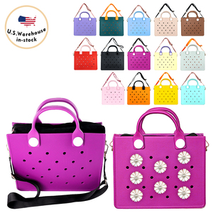New Arrival Reusable Designer EVA Handbag Pink Women's Large Tote Bags for Women & Girl with Shoulder Strap for Beach & College