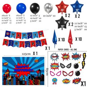 Kit de Guirnalda de Globos con Temática de Araña, con Fondo, Tarjetas Adhesivas, Estrella Grande, Globos de Mylar con Forma de Estrella Grande para Fiesta de Cumpleaños - Product Image 5