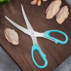 <b>Kitchen</b> <b>Scissors</b> Stainless Steel 8 In Straight Head Blue Home Use - Product Image 2