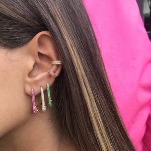 Lozrunve Nhà Máy Thời Trang Bán Buôn Rhodium Mạ CZ An Toàn Pin Bông Tai Đồ Trang Sức 925 Bạc - Product Image 4