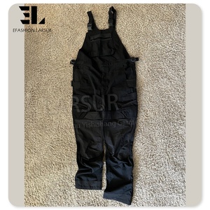LARSUR Custom Distressed Relax Fit Twill Work Overall <strong>Men</strong> Carpenter Cargo <strong>Worker</strong> Denim <strong>Jeans</strong> Overall Workwear Canvas Jumpsuit - Product Image 1