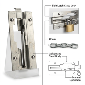 Puerta Enrollable Manual de Acero Galvanizado Resistente con Cerradura Lateral de Seguridad para Garaje, Almacenamiento y <span class=keywords><strong>Locales</strong></span> <span class=keywords><strong>Comerciales</strong></span> - Product Image 5