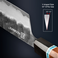 Couteau de chef Santoku japonais KEEMAKE de 7 pouces, acier Damas, cœur en VG10, manche en bois, couteau de cuisine avec boîte cadeau