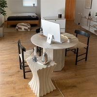 Table basse moderne et durable en ciment magnésia pour salon et bureau à domicile, design inspiré du terrazzo