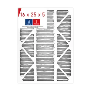 Pileli HVAC AC fırın hava filtreleri 15.88x24.88x4.38 yedek MERV 8 MERV11 MERV13 16x25x5 hava filtresi