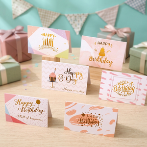 Cartes de remerciement en papier d'art 14x9,5 cm, impression numérique, pour la Fête des Enseignants, Joyeux Anniversaire, Fête des Mères, Carte de vœux bronzée, Saint-Valentin - Product Image 6
