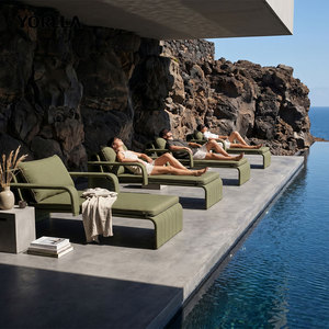 <span class=keywords><strong>Lettino</strong></span> <span class=keywords><strong>Prendisole</strong></span> di Lusso per Hotel e Resort, Resistente alle Intemperie, con Cuscini Trapuntati, in Alluminio Rinforzato - Product Image 3