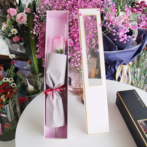 Boîte cadeau carrée personnalisée pour une seule fleur, boîtes à roses pour la Saint-Valentin, emballage pour bouquet de fleurs - Product Image 6