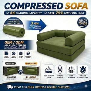 Upholstered Daybed Couch Compression Sofa <b>Bed</b> for Apartment Lounge Hotel Room Indoor <b>Space</b> <b>Saving</b> Furniture Contract Supply - Product Image 2
